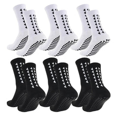 6-Pair Unisex Football Grip Socks – Towel Bottom Athletic Sports Socks