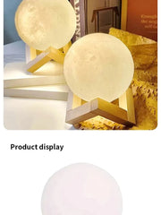 LED Moon Night Light – Warm Glow Galaxy Lamp for Bedroom Décor