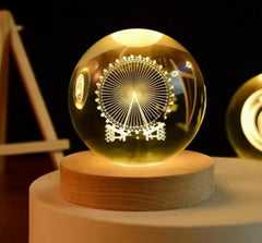 6cm Little Prince Solar System Crystal Ball LED Night Decor with Stand