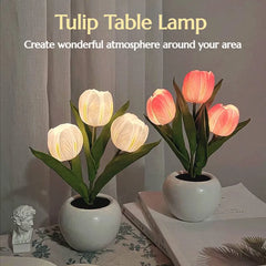 Tulip LED Night Light – Simulated Bouquet Bedside Atmosphere Lamp