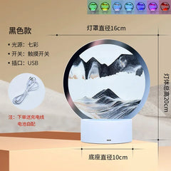 LED 16-Color 3D Sandscape Lamp RGB Hourglass Moving Sand Art Night Light