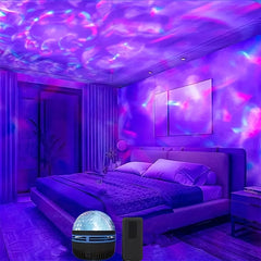 LED Galaxy Star Projector Light with Water Ripple, USB, Remote Control