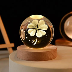 6cm Little Prince Solar System Crystal Ball LED Night Decor with Stand