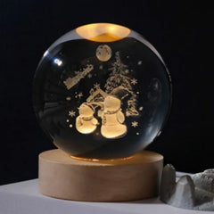 6cm Little Prince Solar System Crystal Ball LED Night Decor with Stand