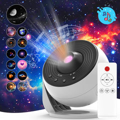 Galaxy Star Projector Night Light – HD Image Disc Planetarium with Bluetooth & Remote