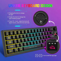 Mambasnake X Ziyou Lang Wireless Rgb Keyboard & Mouse Combo, 64-Key Compact