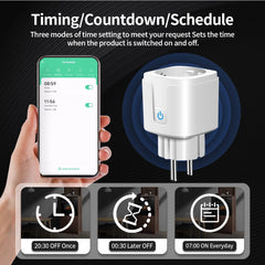 TNCE Smart Plug Tuya WiFi/Zigbee 3.0 EU Socket with Timer & Voice Control