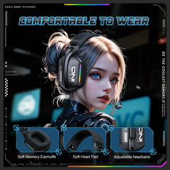 ONIKUMA GT808 Gaming Headset with Bendable Mic, Soft Pads, Immersive Sound