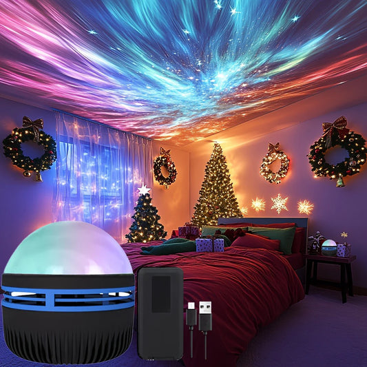 LED Northern Lights Projector Lamp with Remote Control, USB Powered