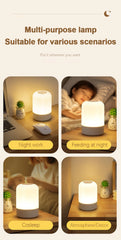 LED Touch Night Lamp with Dimmable Light and USB Charging for Bedside Use