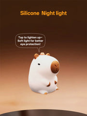 GGbingo Rechargeable Capybara Night Light, Dimmable Touch Silicone Lamp