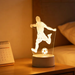LED 3D Football Table Lamp USB Plug Bedside Night Light Sports Gift Decor