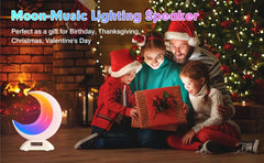 Cute Moon Night Light with RGB Color Changing, Clock & Bluetooth Speaker
