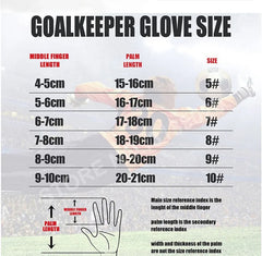 Soccer Goalie Gloves with Finger Protection, Non-Slip Latex Grip (Size 5/6/7/8/9/10 )