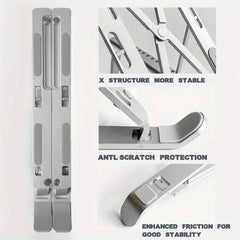 Foldable Aluminum Laptop Stand for 8–16” Laptops with Enhanced Ventilation