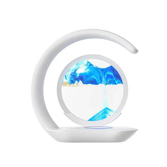 Quicksand Table Lamp with Wireless Charging, 3D Hourglass Sand Art Night Light