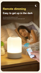 LED Touch Night Lamp with Dimmable Light and USB Charging for Bedside Use