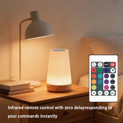 Portable RGB LED Bedside Night Lamp, 13 Colors, Dimmable, USB Rechargeable