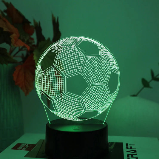 Modern Creative Football 3D Night Light, USB Powered Home Decor Lamp LED
