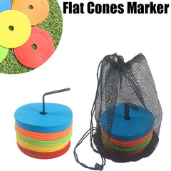 10-Piece Sports Training Flat Cones – Portable Speed & Agility Marker Discs