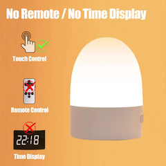 Rechargeable Touch Night Light, 3-Color LED Bedside Lamp for Kids Room