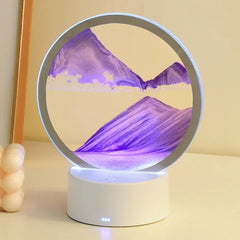 LED 16-Color 3D Sandscape Lamp RGB Hourglass Moving Sand Art Night Light