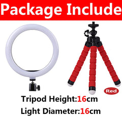 Portable 10-Inch LED Ring Light Kit with Tripod for Live Video & Photo Studio
