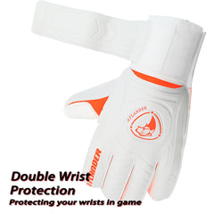 Soccer Goalie Gloves with Finger Protection, Non-Slip Latex Grip (Size 5/6/7/8/9/10 )