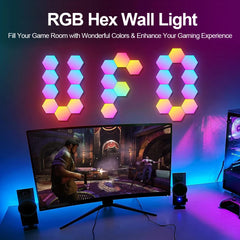 Intelligent RGB Hexagonal Wall Lamp – DIY Modular LED Light with Music Rhythm Control