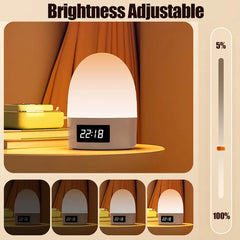 Rechargeable Touch Night Light, 3-Color LED Bedside Lamp for Kids Room