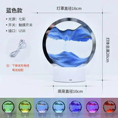 LED 16-Color 3D Sandscape Lamp RGB Hourglass Moving Sand Art Night Light