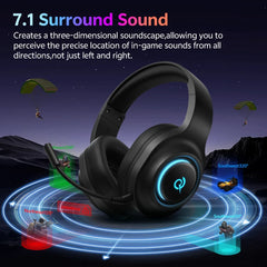 QCY Heroad V200 Wireless Over-Ear Headphones – 50mm Driver, 7.1 Surround Sound