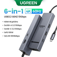 UGREEN 12-in-1 USB-C Docking Station with Dual HDMI 4K@120Hz, DP, 100W PD