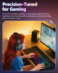 QCY Heroad V200 Wireless Over-Ear Headphones – 50mm Driver, 7.1 Surround Sound