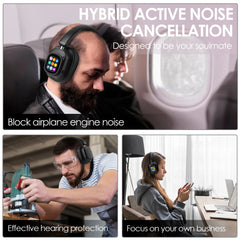 Siindoo JH-ANC930Plus Hybrid Wireless ANC Headphones with LED Touch Control