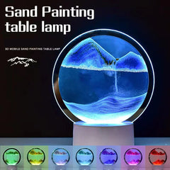 LED 16-Color 3D Sandscape Lamp RGB Hourglass Moving Sand Art Night Light