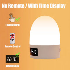Rechargeable Touch Night Light, 3-Color LED Bedside Lamp for Kids Room