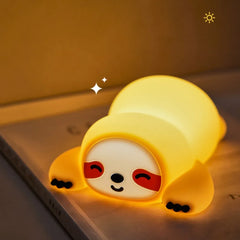 Cute Silicone Fox & Rabbit Touch Night Lamp, Dimmable & Rechargeable