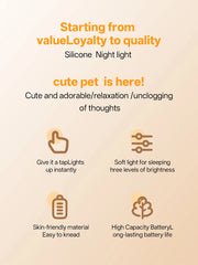 GGbingo Rechargeable Capybara Night Light, Dimmable Touch Silicone Lamp