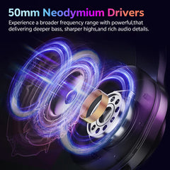 QCY Heroad V200 Wireless Over-Ear Headphones – 50mm Driver, 7.1 Surround Sound