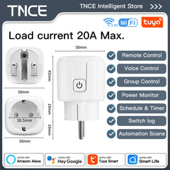 TNCE Smart Plug Tuya WiFi/Zigbee 3.0 EU Socket with Timer & Voice Control