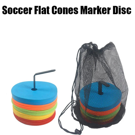 10-Piece Sports Training Flat Cones – Portable Speed & Agility Marker Discs