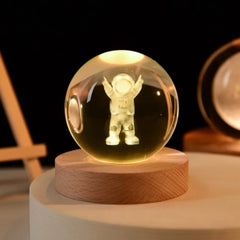 6cm Little Prince Solar System Crystal Ball LED Night Decor with Stand