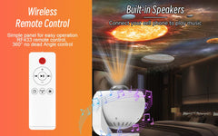 Galaxy Star Projector Night Light – HD Image Disc Planetarium with Bluetooth & Remote