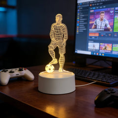 LED 3D Football Table Lamp USB Plug Bedside Night Light Sports Gift Decor
