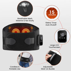 Electric Heated Vibration Waist Massage Belt with Lumbar Support