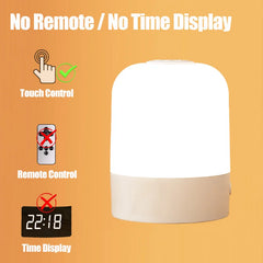 Rechargeable Touch Night Light, 3-Color LED Bedside Lamp for Kids Room