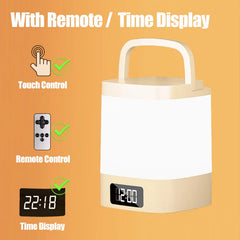 Rechargeable Touch Night Light, 3-Color LED Bedside Lamp for Kids Room