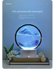 LED 16-Color 3D Sandscape Lamp RGB Hourglass Moving Sand Art Night Light