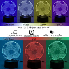 Modern Creative Football 3D Night Light, USB Powered Home Decor Lamp LED